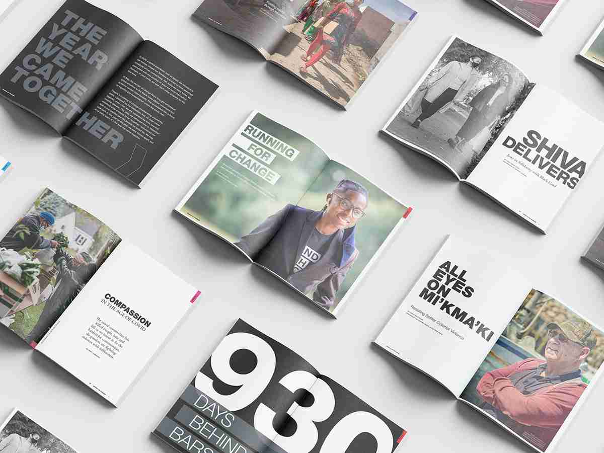 RIPPLE OF CHANGE Issue 01 – a spread of open pages from the magazine